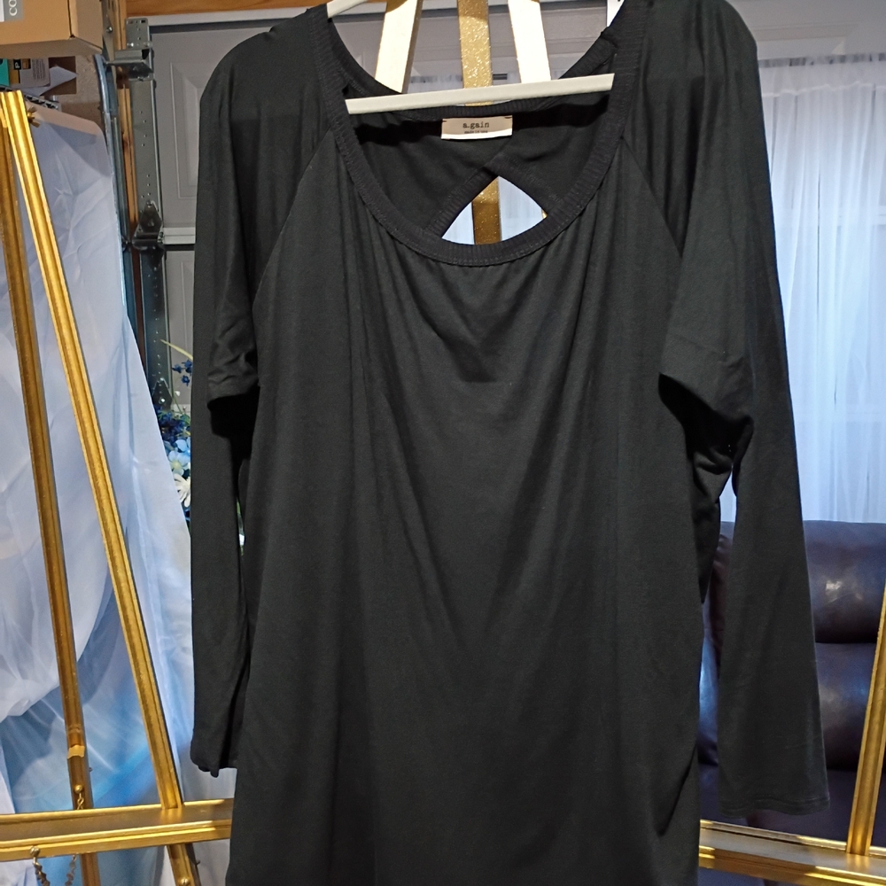 Again Black Women's Blousw